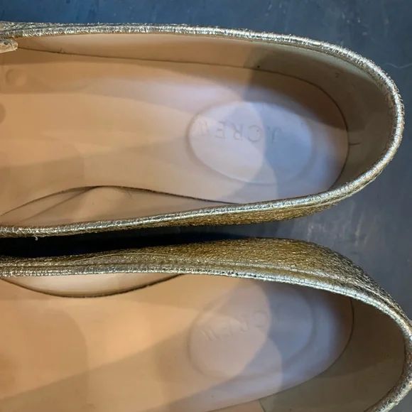 J. Crew Gold Leather Loafers ladies 9.5 - Picture 7 of 7
